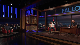 Jimmy Fallon talks <i>SNL</i>'s Season 46 premiere with Michael Che and (way over there) Colin Jost